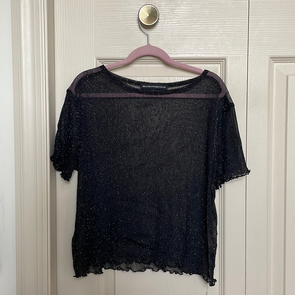 Brandy Melville Mesh Sparkle Top